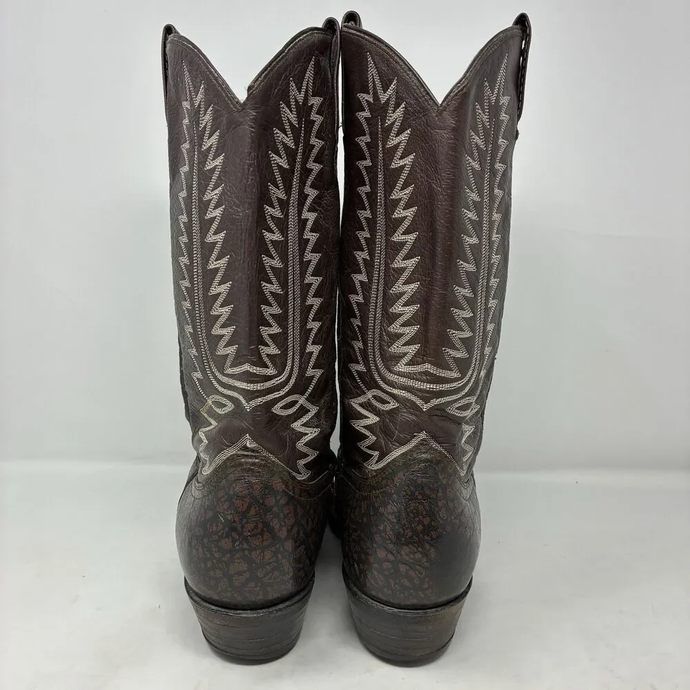 Cowtown Vintage Exotic Men's Cowboy Boots Size 10D Caribou Western Brown Mexico
